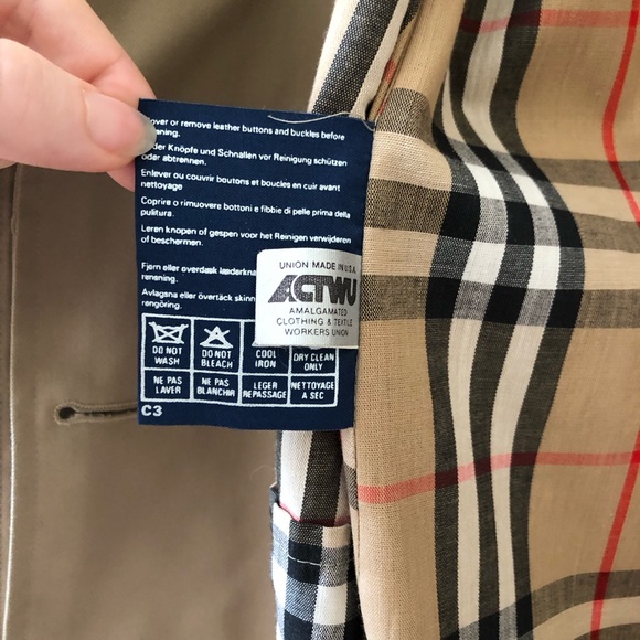 Rare Vtg Union Made Burberry Trench coat in Khaki - Picture 5 of 9